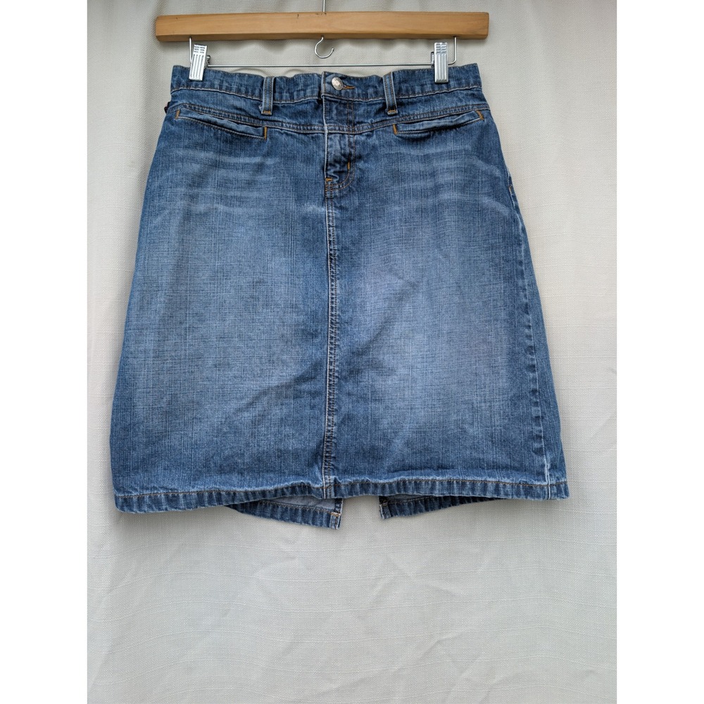 Polo Jeans Co Ralph Lauren Denim Skirt Womens 8 Medium Wash Racer Knee Skirt 90s